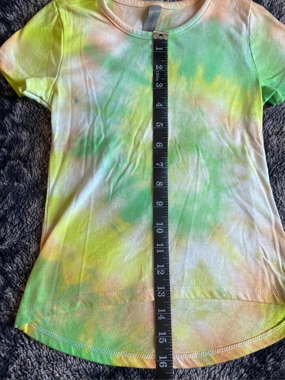 Plan + Purpose Girls 4T Multicolored Reworked Tie Dye Short Sleeve T-Shirt